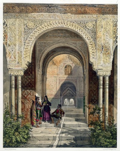 1853年在格拉纳达阿罕布拉的两姐妹房间 作者 Leon Auguste Asselineau